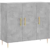 vidaXL Sideboard Betongrau 90x34x80 cm Holzwerkstoff