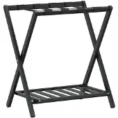 vidaXL Gepäckablage Schwarz 68x38x58 cm Bambus