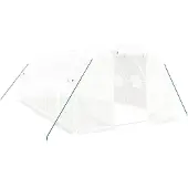 vidaXL Gewächshaus mit Stahlrahmen Weiß 18 m² 6x3x2 m