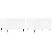 vidaXL Couchtische 2 Stk. Weiß 50x46x35 cm Holzwerkstoff