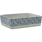 vidaXL Aufsatzwaschbecken Grau Blau Rechteckig 46x35,5x13cm Keramik