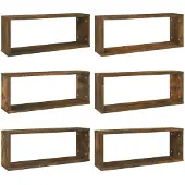 vidaXL Würfelregale 6 Stk. Räuchereiche 60x15x23 cm Holzwerkstoff