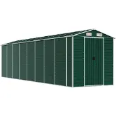 vidaXL Gerätehaus Grün 191x725x198 cm Verzinkter Stahl