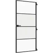vidaXL Innentür Schlank Schwarz 93x201,5 cm Hartglas & Aluminium