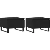 vidaXL Couchtische 2 Stk. Schwarz 50x46x35 cm Holzwerkstoff