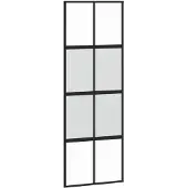 vidaXL Schiebetür Schwarz 76x205 cm Hartglas und Aluminium