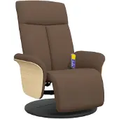 vidaXL Massagesessel mit Fußteil Braun Stoff