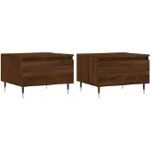 vidaXL Couchtische 2 Stk. Braun Eichen-Optik 50x46x35 cm Holzwerkstoff