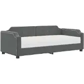 vidaXL Tagesbett mit Matratze Dunkelgrau 100x200 cm Stoff
