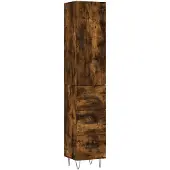 vidaXL Highboard Räuchereiche 34,5x34x180 cm Holzwerkstoff