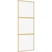 vidaXL Schiebetür Golden 76x205 cm ESG-Klarglas und Aluminium