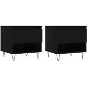 vidaXL Couchtische 2 Stk. Schwarz 50x46x50 cm Holzwerkstoff