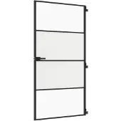 vidaXL Innentür Schlank Schwarz 102,5x201,5 cm Hartglas & Aluminium
