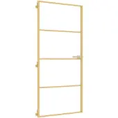 vidaXL Innentür Schlank Golden 93x201,5 cm Hartglas und Aluminium