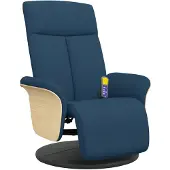 vidaXL Massagesessel mit Fußteil Blau Stoff