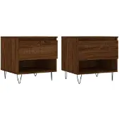 vidaXL Couchtische 2 Stk. Braun Eichen-Optik 50x46x50 cm Holzwerkstoff