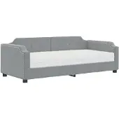 vidaXL Tagesbett mit Matratze Hellgrau 90x190 cm Stoff
