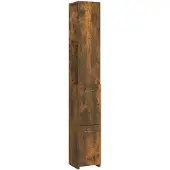 vidaXL Badschrank Räuchereiche 25x26,5x170 cm Holzwerkstoff