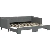 vidaXL Tagesbett Ausziehbar Dunkelgrau 80x200 cm Stoff