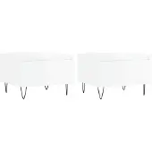 vidaXL Couchtische 2 Stk. Hochglanz-Weiß 50x46x35 cm Holzwerkstoff