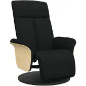 vidaXL Relaxsessel mit Fußteil Schwarz Stoff