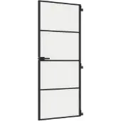vidaXL Innentür Schlank Schwarz 83x201,5 cm Hartglas & Aluminium
