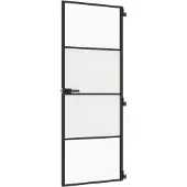 vidaXL Innentür Schlank Schwarz 76x201,5 cm Hartglas und Aluminium