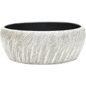 vidaXL Aufsatzwaschbecken Schwarz und Grau Rund Ø41x14 cm Keramik
