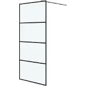 vidaXL Duschwand für Begehbare Dusche Schwarz 90x195cm Matt ESG-Glas