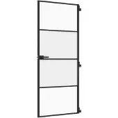 vidaXL Innentür Schlank Schwarz 83x201,5 cm Hartglas & Aluminium
