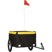 vidaXL Fahrradanhänger Schwarz und Gelb 45 kg Eisen