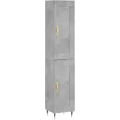 vidaXL Highboard Betongrau 34,5x34x180 cm Holzwerkstoff