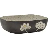 vidaXL Aufsatzwaschbecken Grau Schwarz Rechteck 48x37,5x13,5cm Keramik