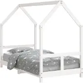 vidaXL Kinderbett Weiß 80x160 cm Massivholz Kiefer