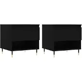 vidaXL Couchtische 2 Stk. Schwarz 50x46x50 cm Holzwerkstoff