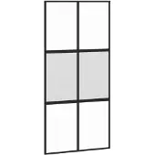 vidaXL Schiebetür Schwarz 102,5x205 cm Hartglas und Aluminium