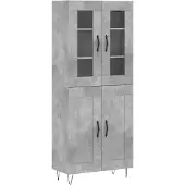 vidaXL Highboard Betongrau 69,5x34x180 cm Holzwerkstoff