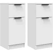 vidaXL Sideboards 2 Stk. Weiß 30x30x70 cm Holzwerkstoff