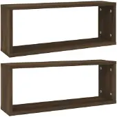 vidaXL Würfelregale 2 Stk. Braun Eichen-Optik 60x15x23cm Holzwerkstoff