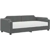 vidaXL Tagesbett mit Matratze Dunkelgrau 90x200 cm Stoff