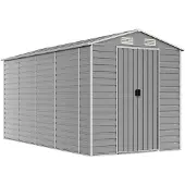 vidaXL Gartenhaus Hellgrau 191x385x198 cm Verzinkter Stahl