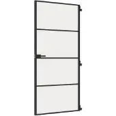 vidaXL Innentür Schlank Schwarz 93x201,5 cm Hartglas & Aluminium
