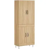 vidaXL Highboard Sonoma-Eiche 69,5x34x180 cm Holzwerkstoff