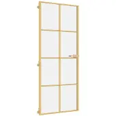 vidaXL Innentür Schlank Golden 83x201,5 cm Hartglas und Aluminium