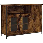 vidaXL Sideboard Räuchereiche 100x35x75 cm Holzwerkstoff