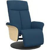 vidaXL Relaxsessel mit Fußteil Blau Stoff