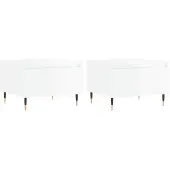 vidaXL Couchtische 2 Stk. Hochglanz-Weiß 50x46x35 cm Holzwerkstoff