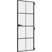 vidaXL Innentür Schlank Schwarz 76x201,5 cm Hartglas und Aluminium