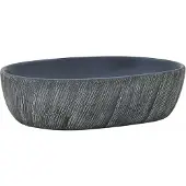 vidaXL Aufsatzwaschbecken Schwarz und Grau Oval 47x33x13 cm Keramik