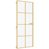 vidaXL Innentür Schlank Golden 83x201,5 cm Hartglas und Aluminium